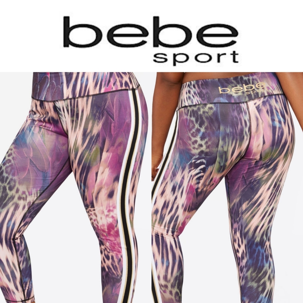 Bebe Sport Plus Size Workout Leggings Cheetah